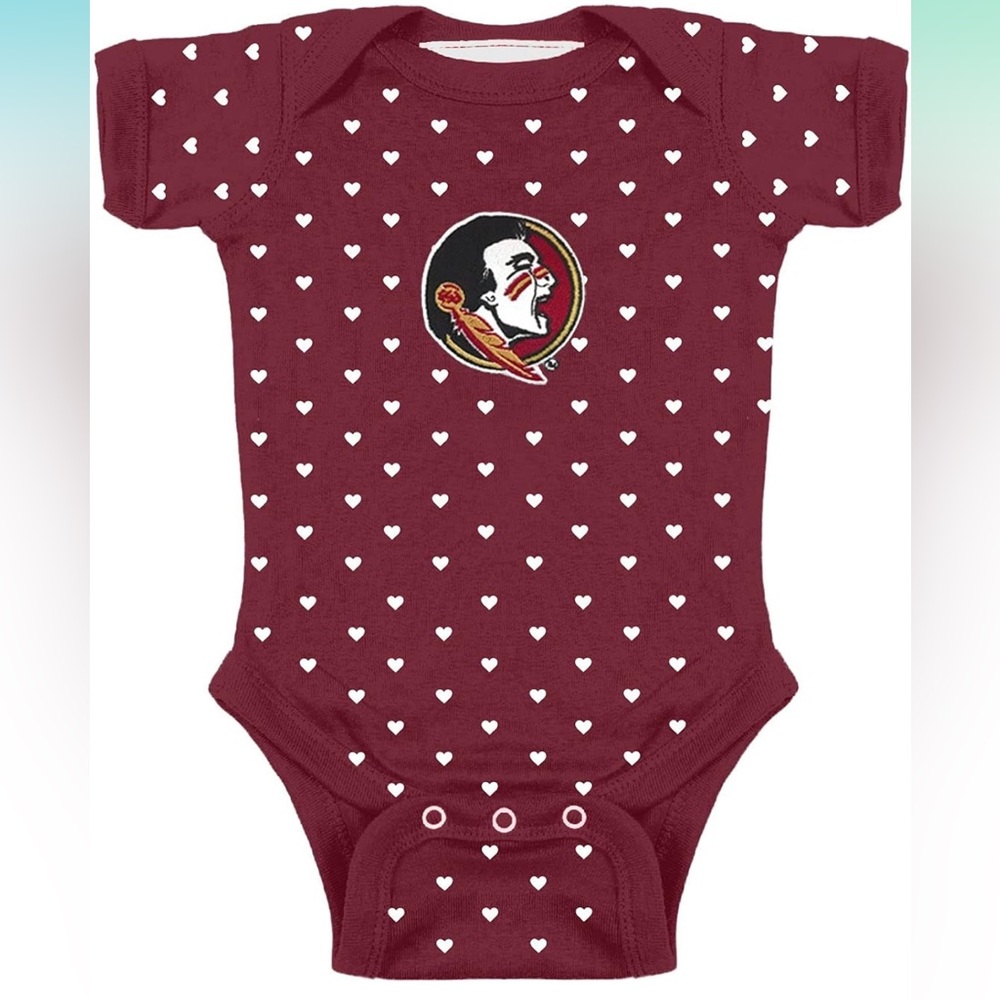 Florida State FSU baby girl onesie with hearts